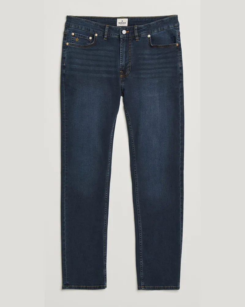 Morris Steve Satin Jeans One Year Wash Blau