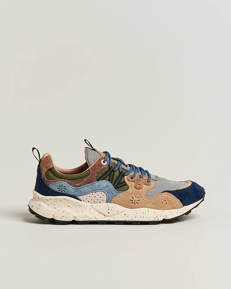 Flower MOUNTAIN Yamano 3 Suede/Nylon Sneaker Navy/Light Brown Blau