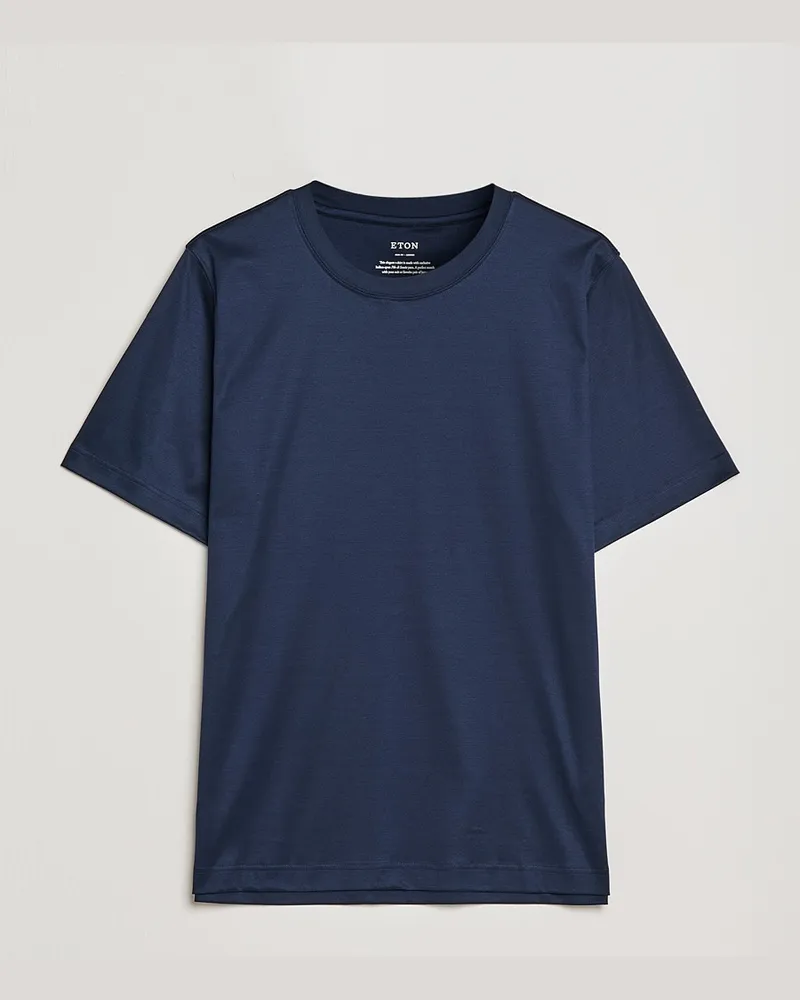 Eton Filo Di Scozia Cotton T-Shirt Navy Blau