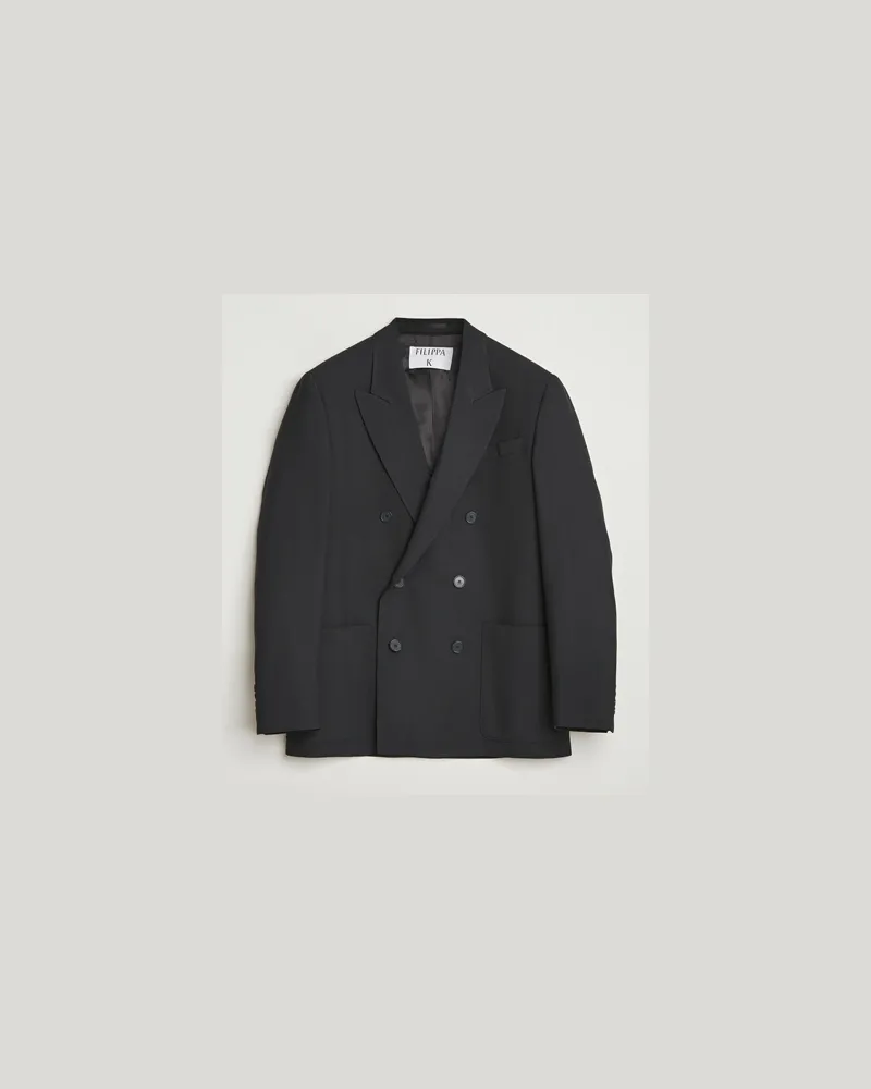 Filippa K Michael Wool Double Breasted Blazer Black Schwarz
