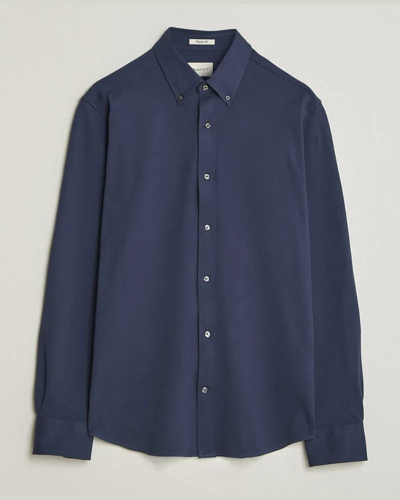 Gant Regular Fit Jersey Pique Shirt Marine Blau
