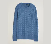 Cotton Cable Pullover  Blue Borage Heather