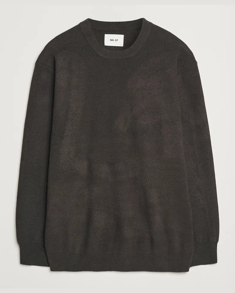 NN 07 Danny Knitted Sweater Dark Army Grün