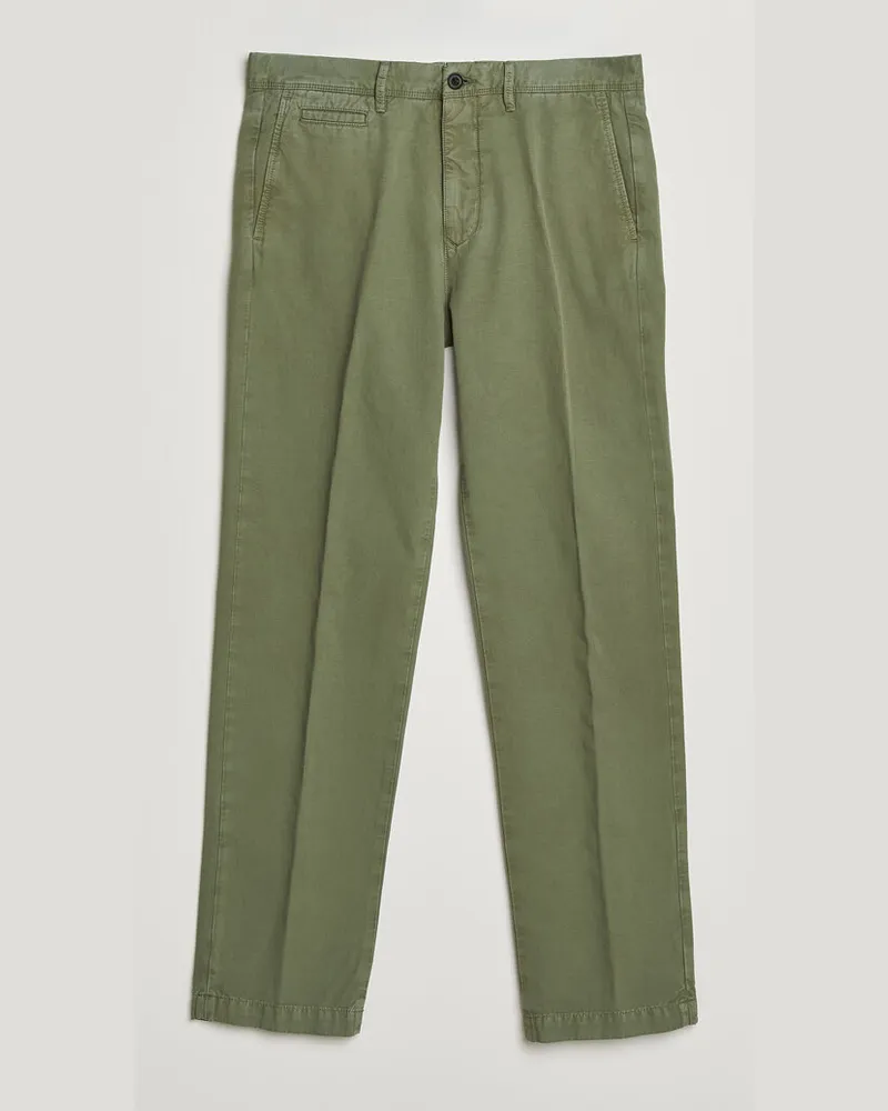 Incotex Regular Fit Cotton/Linen Slacks Military Grün