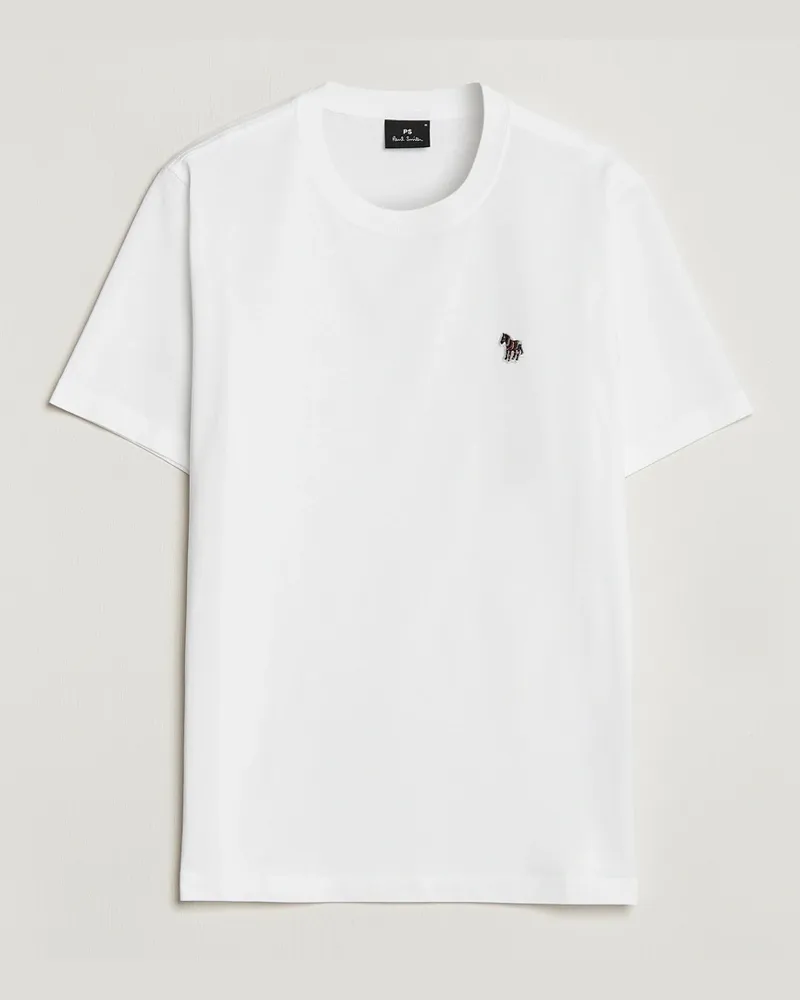 Paul Smith Organic Cotton Zebra T-Shirt White Weiß