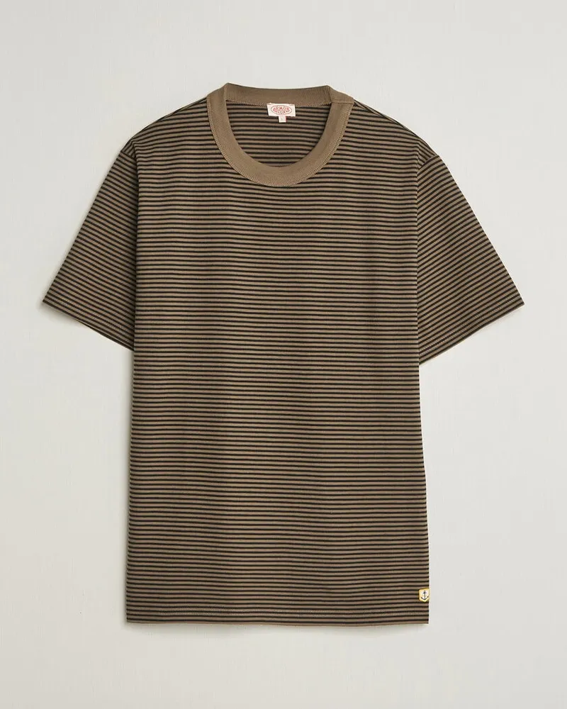 Armor-Lux Héritage Callac Striped T-Shirt Olive/Black Mehrfarbig