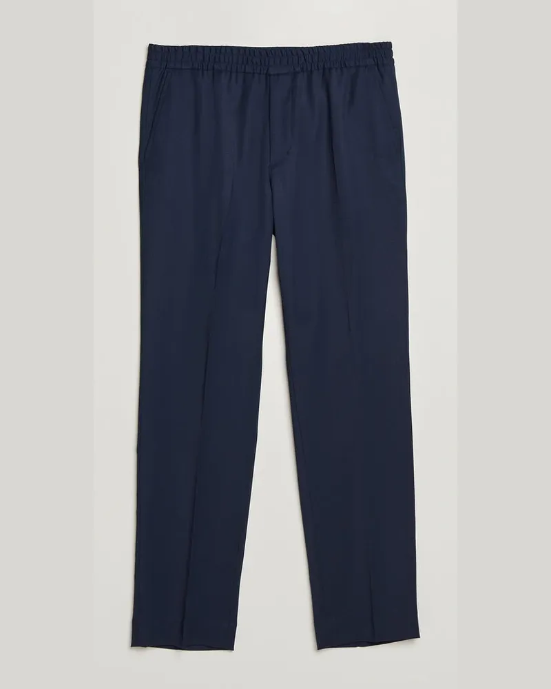 Filippa K Theo Relaxed Wool Trousers Ink Navy Blau