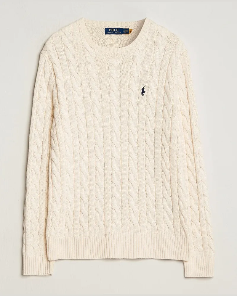 Ralph Lauren Cotton Cable Pullover Andover Cream Weiß