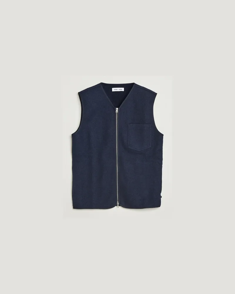 Samsøe & Samsøe Hannes Boiled Wool Vest Salute Navy Blau