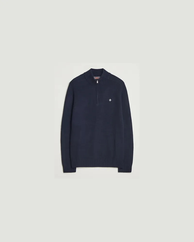 Morris Hertford Lambswool Merino Half Zip Navy Blau