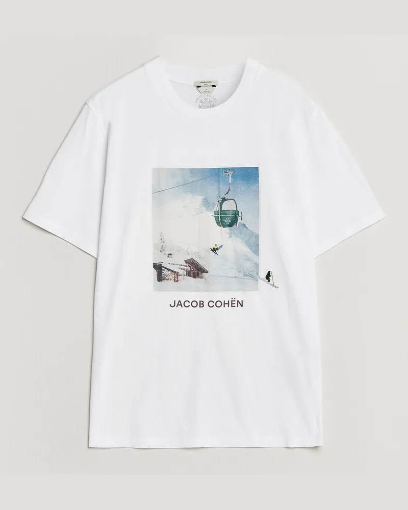 Jacob Cohën Apres Ski Printed T-Shirt White Weiß