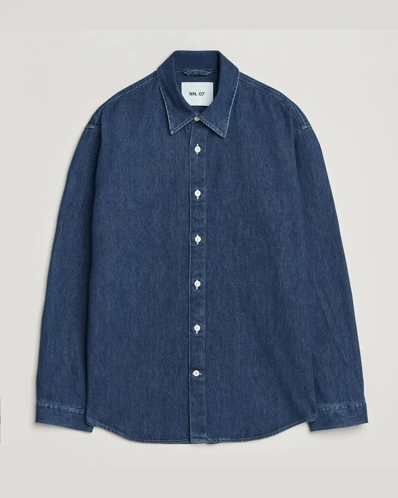 NN 07 Casper Denim Overshirt Medium Indigo Blau