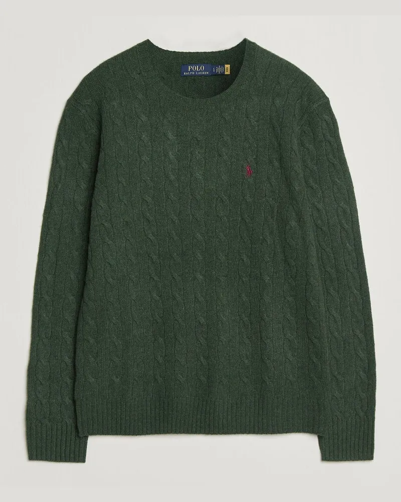 Ralph Lauren Wool/Cashmere Cable Crew Neck Lodgepole Pine Heather Grün