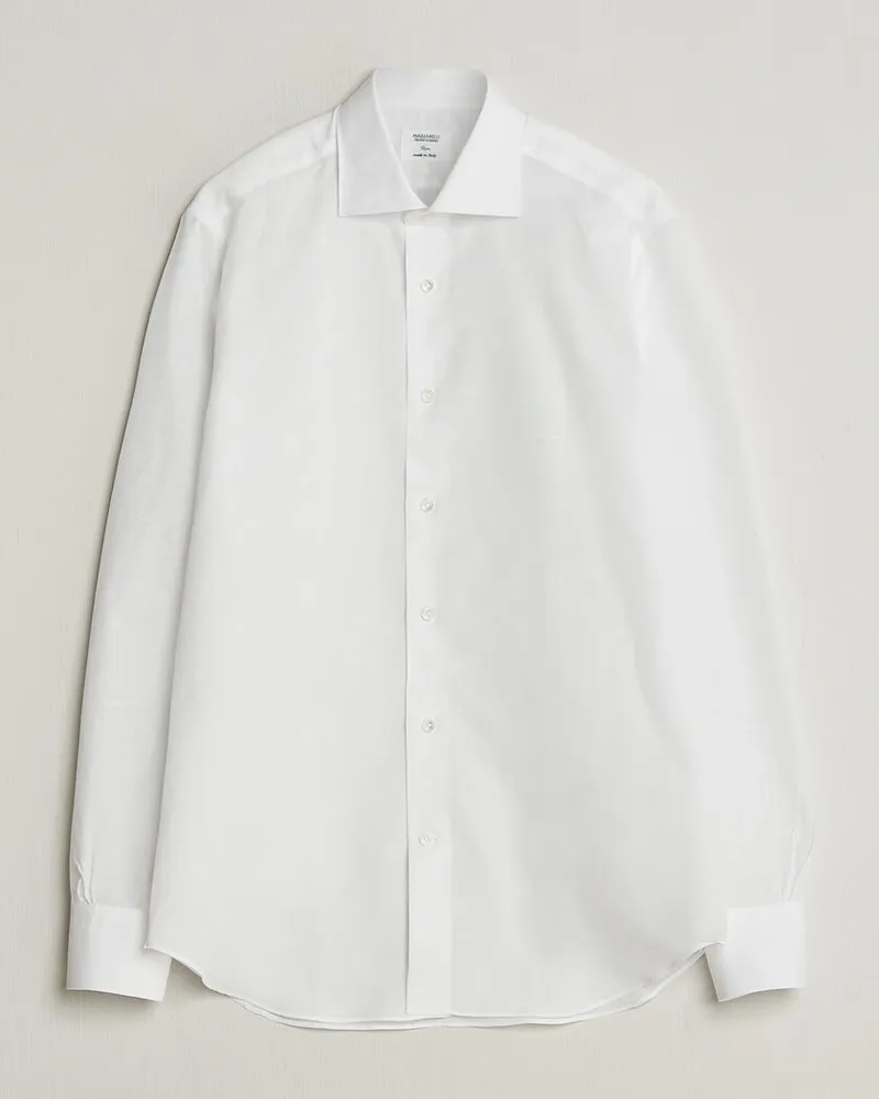 MAZZARELLI Soft Cotton/Linen Shirt White Weiß