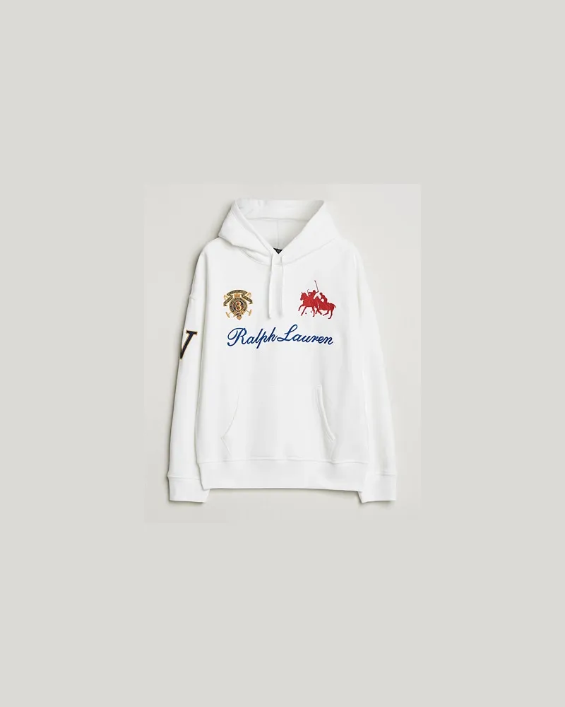 Ralph Lauren Magic Fleece Logo Hoodie White Weiß