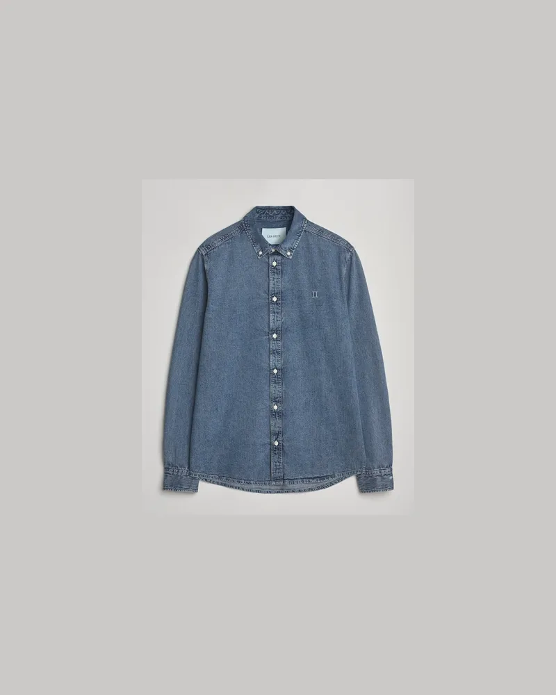 LES DEUX Konrad Denim Shirt Light Indigo Blau