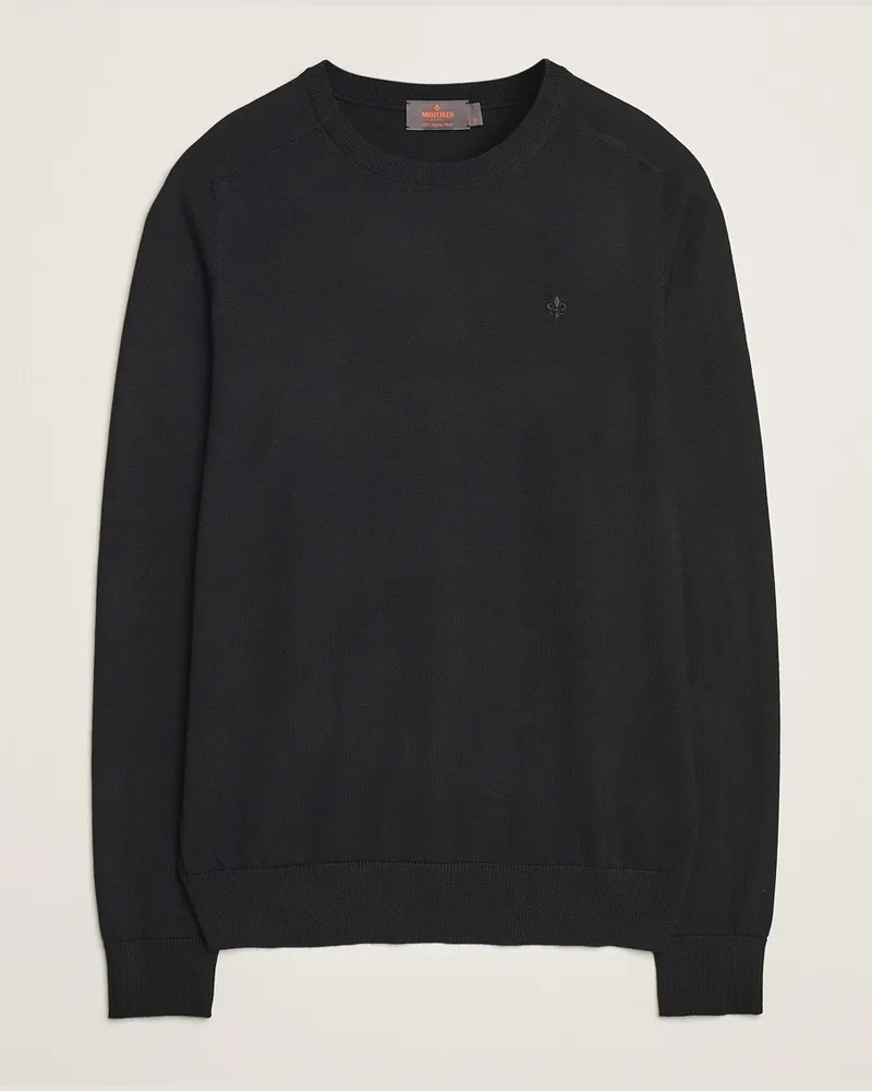 Morris Merino O-Neck Black Schwarz