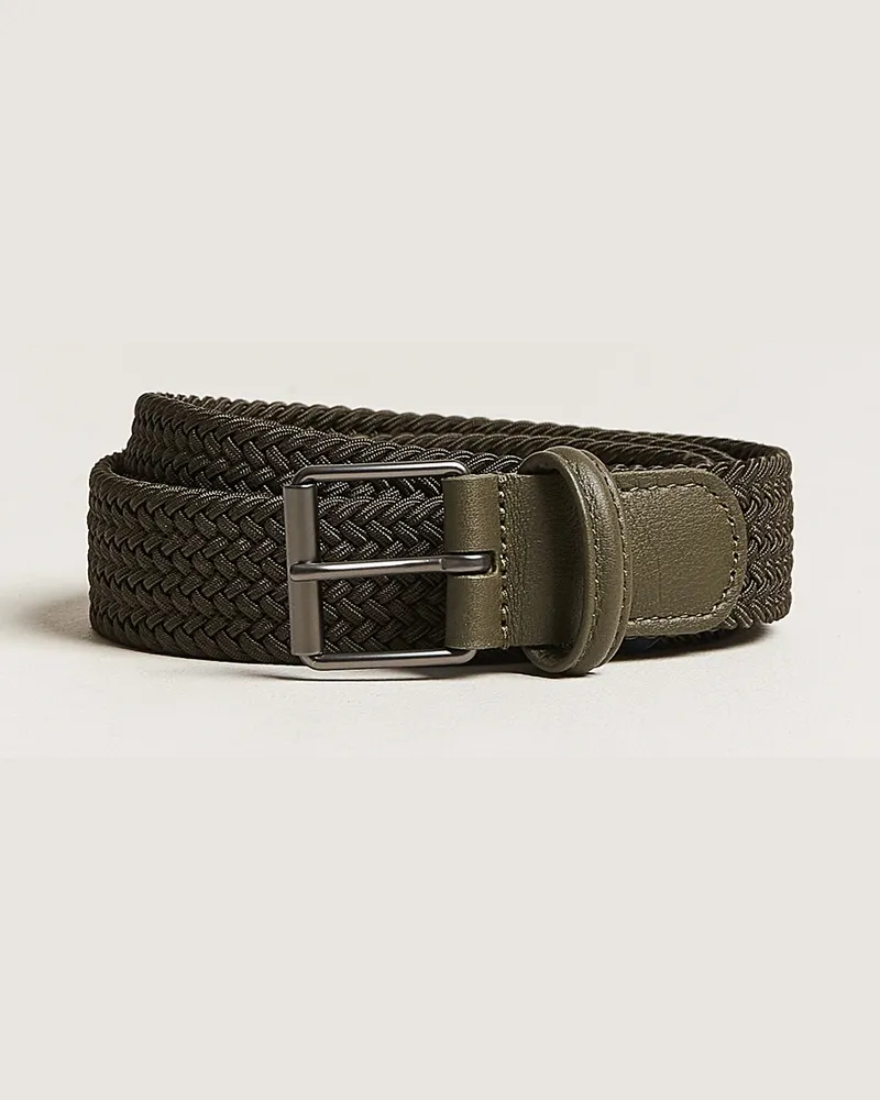 Anderson's Elastic Woven 3 cm Belt Military Green Grün