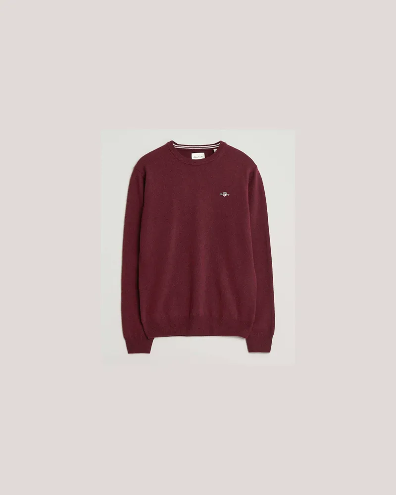 Gant GANT Superfine Lambswool Crew Neck Bordeaux Melange Rot