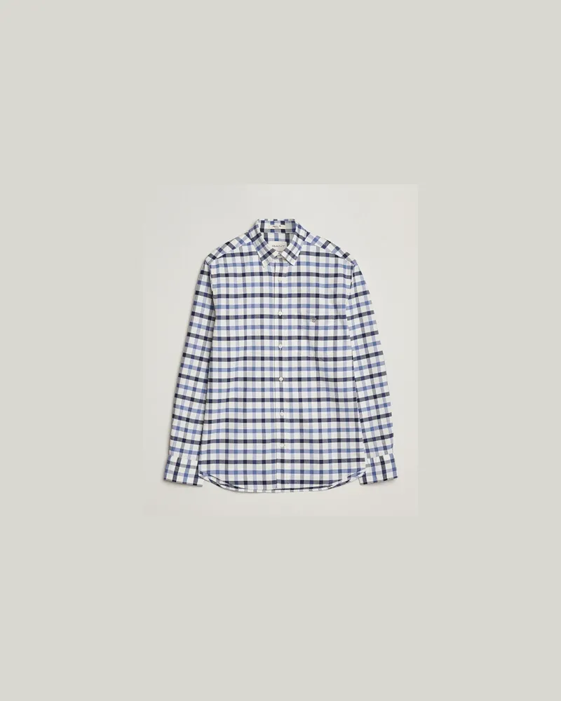 Gant Regular Fit Oxford Checked Shirt Greyish Blue Blau