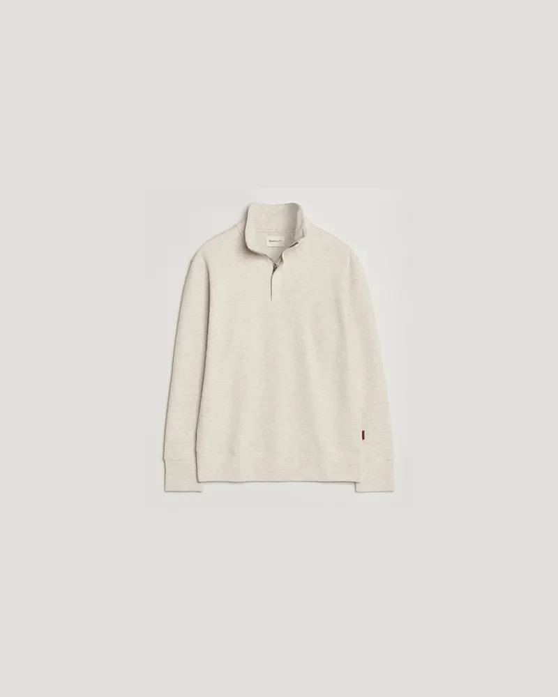 Gant Light Sacker Rib Half Zip Seed Melange Grau