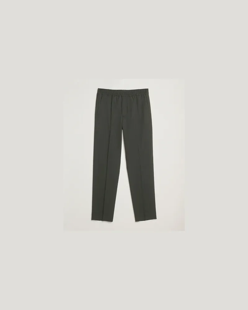 Filippa K Theo Relaxed Wool Trousers Green Melange Grün