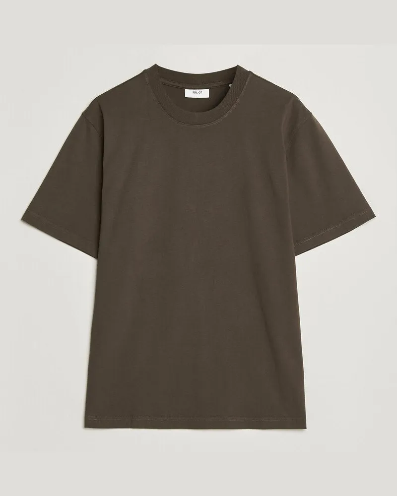NN 07 Adam Crew Neck T-Shirt Earthwood Braun