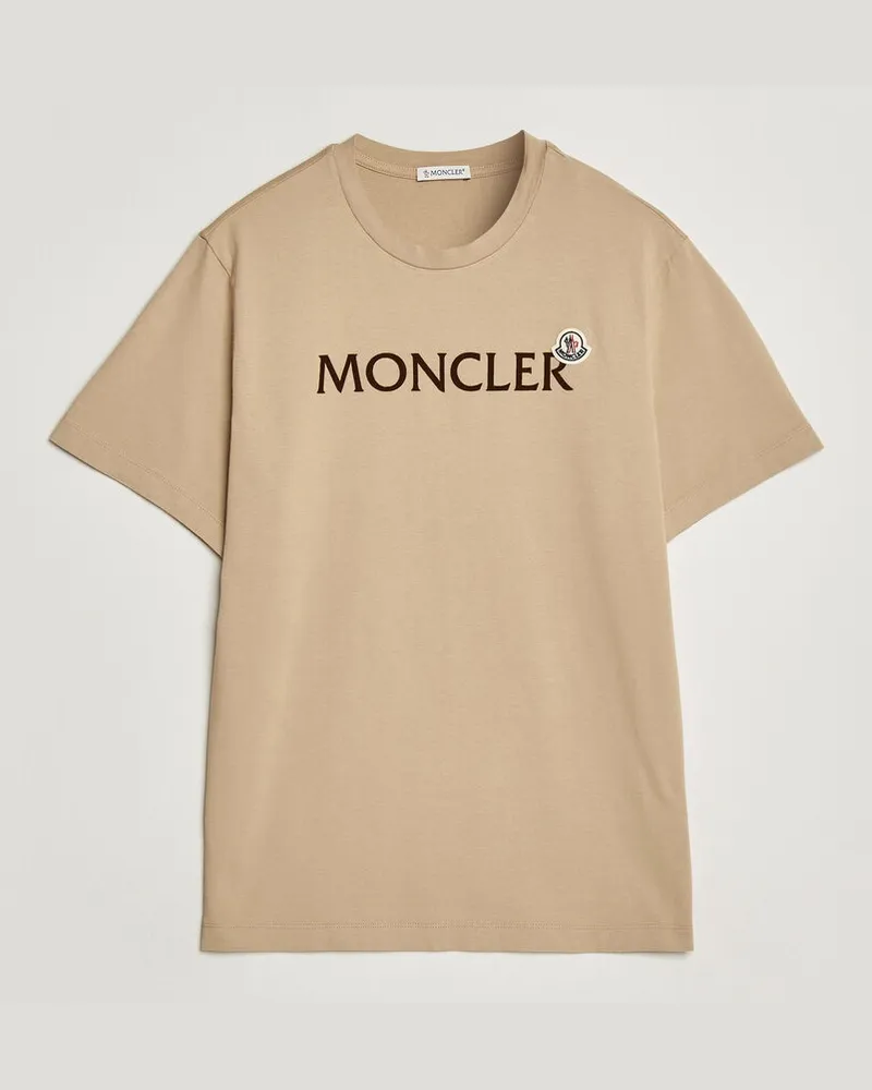 Moncler Lettering Logo T-Shirt Beige Beige
