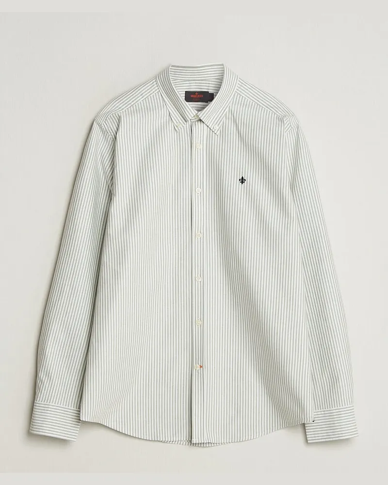 Morris Douglas Oxford Stripe Shirt Olive Grün
