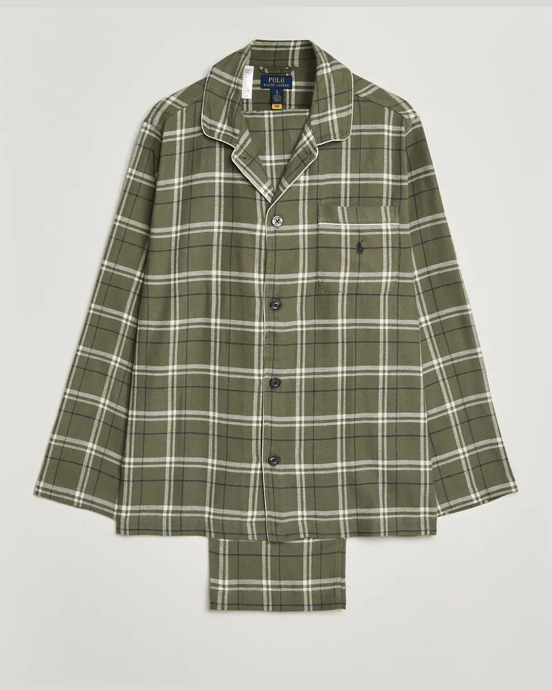 Ralph Lauren Pyjamas Set Olive/Navy Mehrfarbig