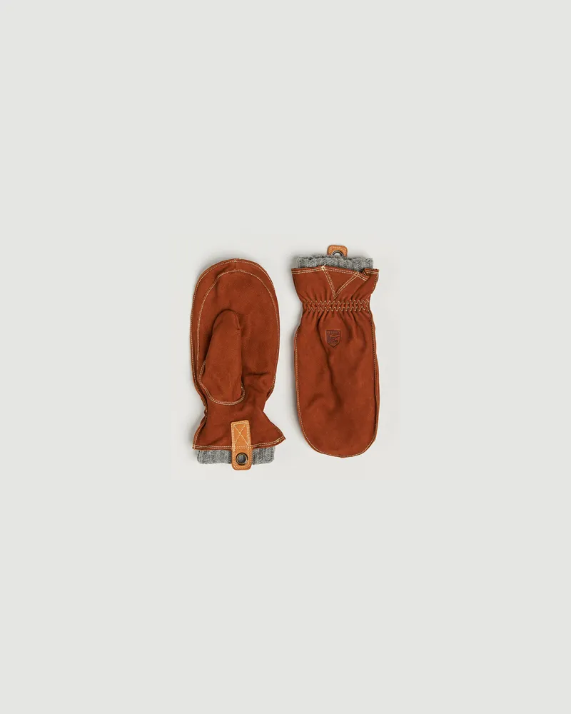 Hestra Hestra Oden Nubuck Wool Lined Mitt Cognac Braun