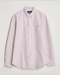 Ralph Lauren Slim Fit Striped Oxford Shirt Wine/White Rot