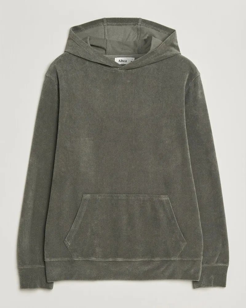 Altea Terry Cotton Hoodie Olive Grün