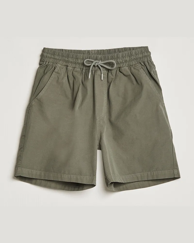 COLORFUL STANDARD Classic Organic Twill Drawstring Shorts Dusty Olive Grün