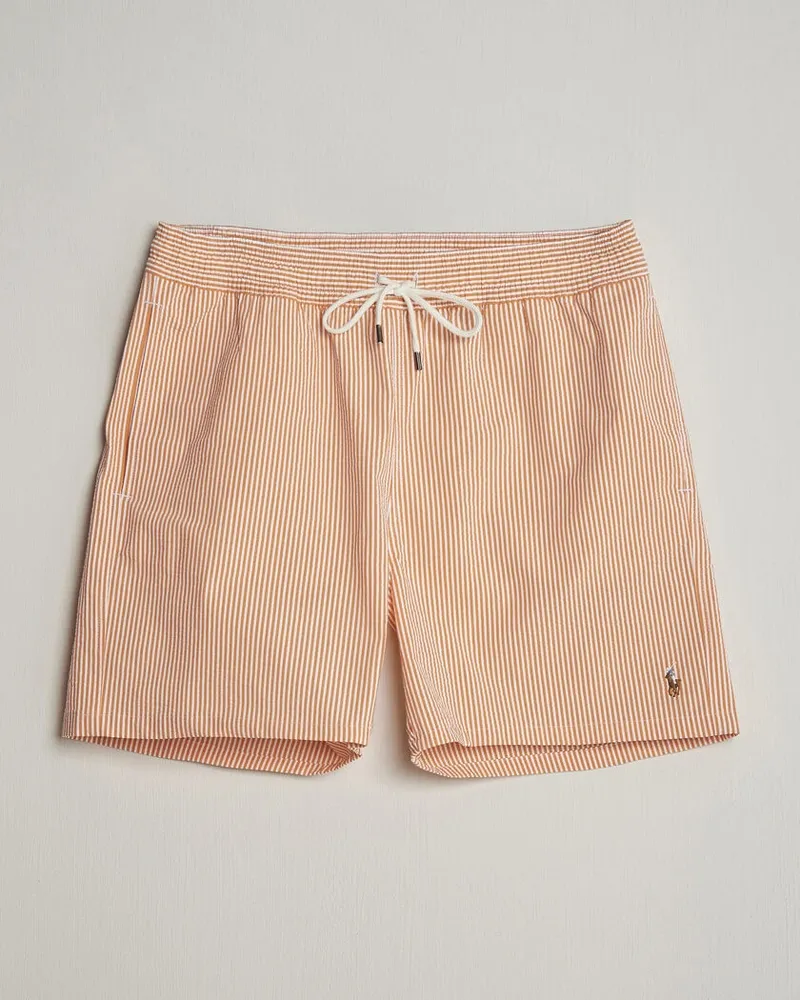 Ralph Lauren Traveler Mid Trunk Seersucker Peach Orange