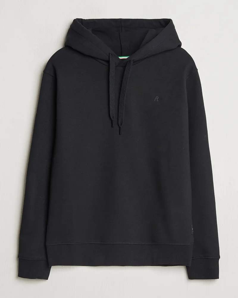 Replay Tonal Logo Hoodie Black Schwarz