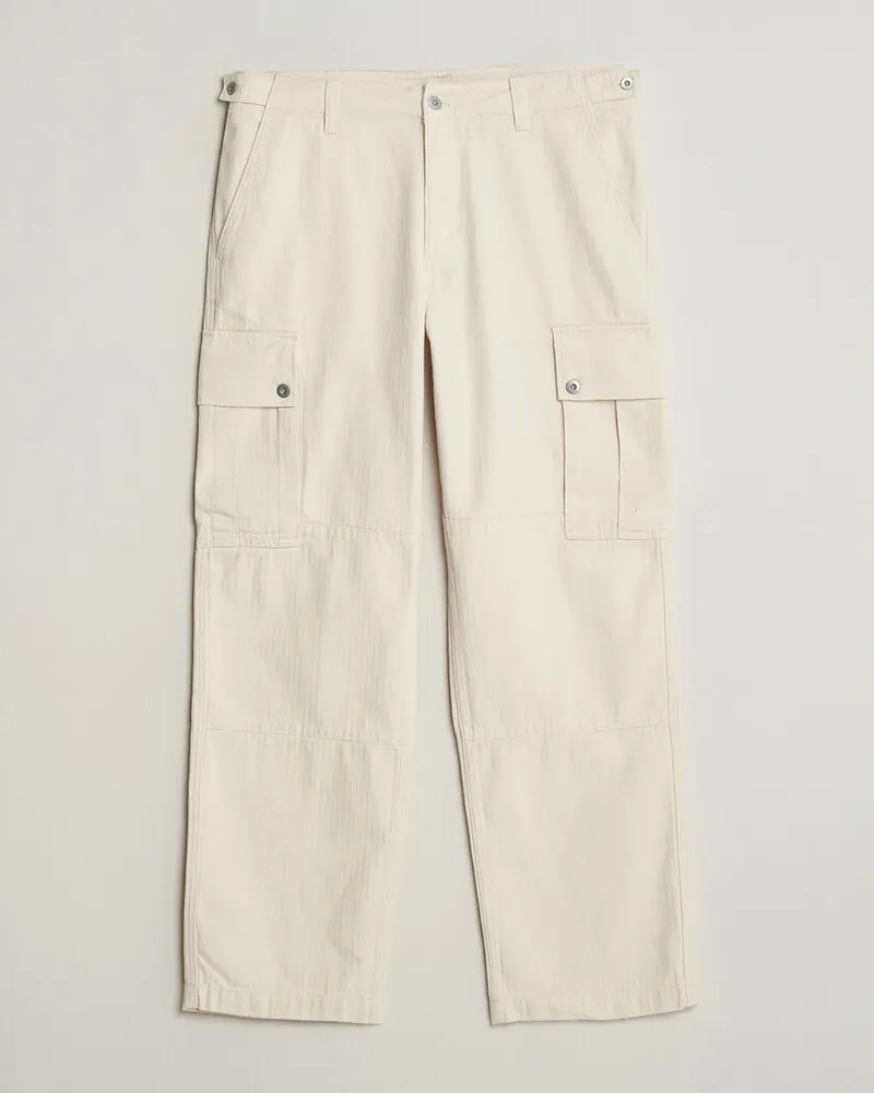 Gant Relaxed Fit Herringbone Cargo Pants Creamed White Weiß