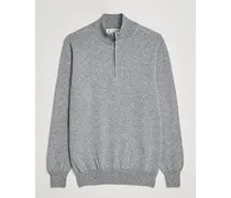 Cashmere Half Zip Sweater Light Grey