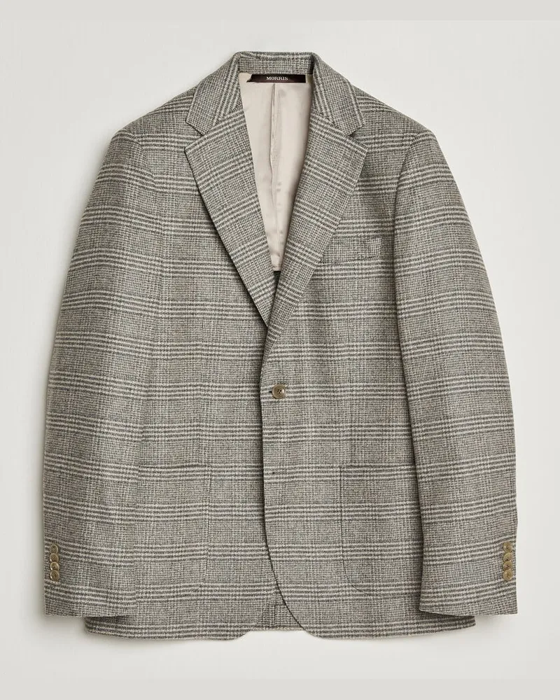Morris Soft Glencheck Blazer Brown Grau