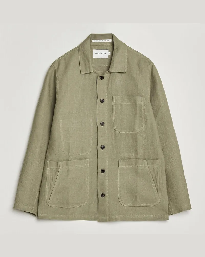 Peregrine Windsor Linen Shacket Khaki Grün