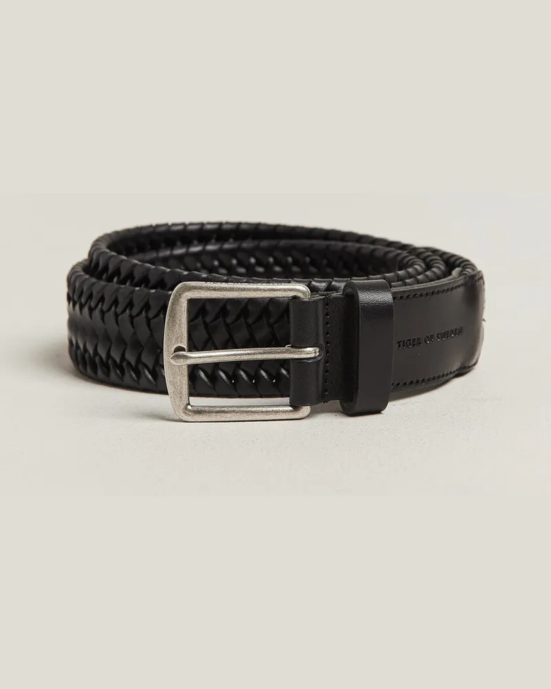 Tiger of Sweden Braidant Braided Belt Black Schwarz