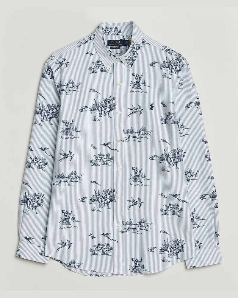 Ralph Lauren Custom Fit Printed Oxford Shirt Field & Pheasant Blau