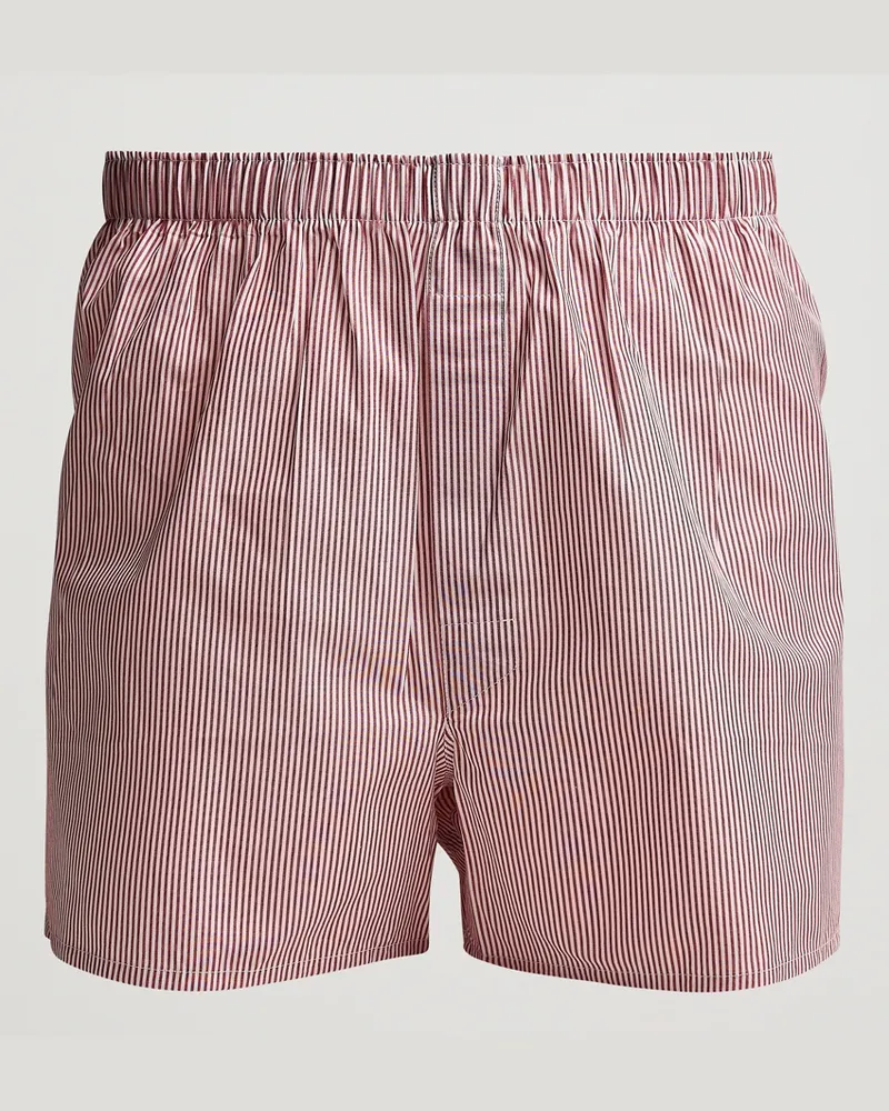 Sunspel Classic Woven Cotton Boxer Shorts Red/White Rot