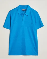 Vilebrequin Pyramid Leinen Jersey Polo Bleu Hawaii Blau