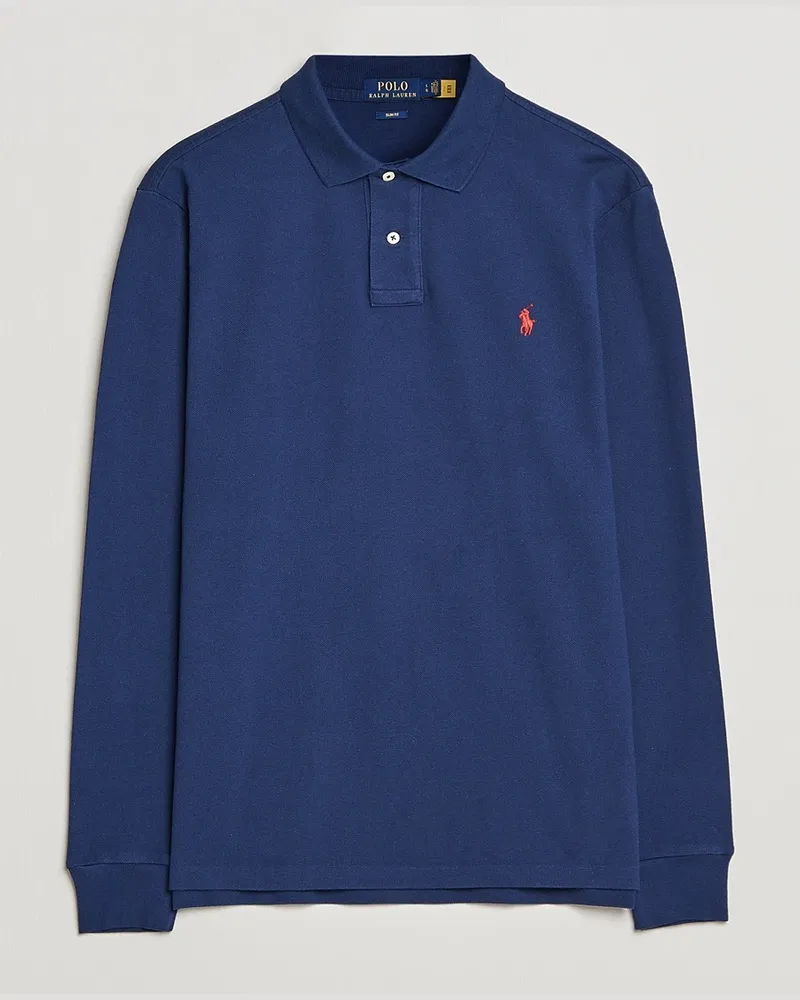 Ralph Lauren Slim Fit Long Sleeve Polo Newport Navy Blau