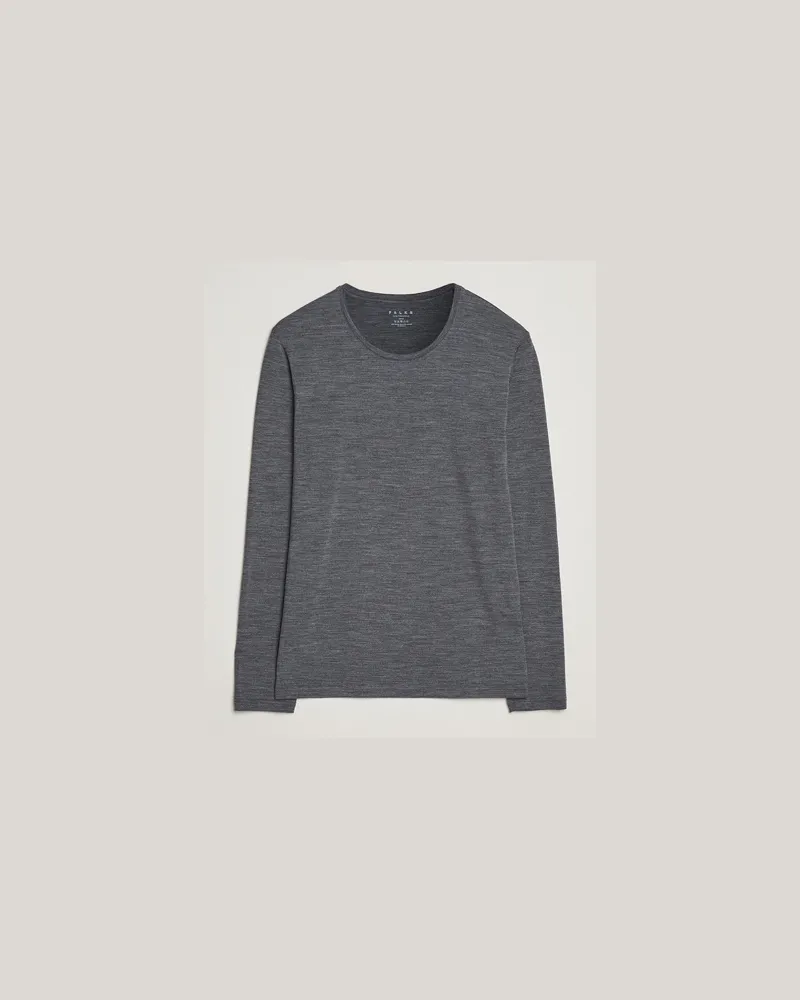 Falke Clima Wool Wool Long Sleeve T-Shirt Dark Grey Heather Grau