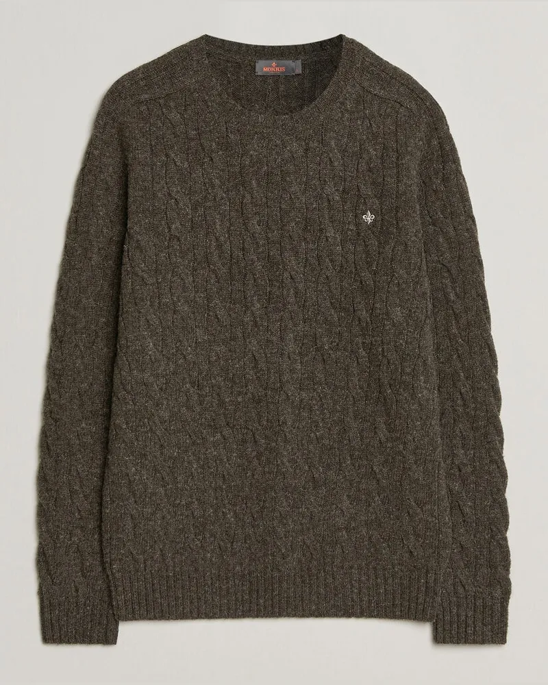 Morris Archard Cable Sweater Brown Braun