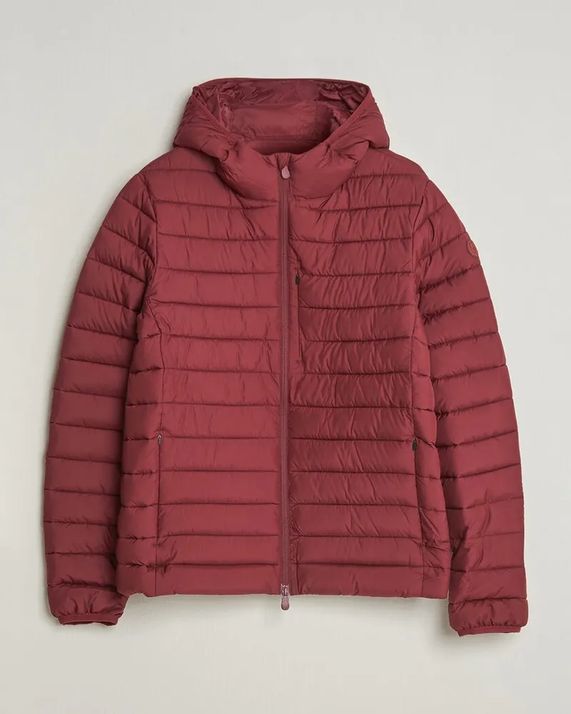 Save The Duck Juncus Matt Lightweight Hood Jacket Wine Red Rot