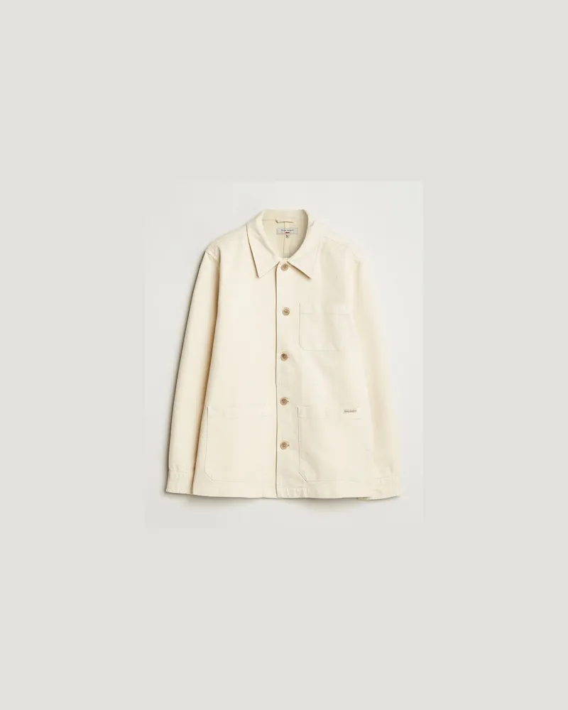 Nudie Jeans Barney Worker Overshirt Ivory Weiß