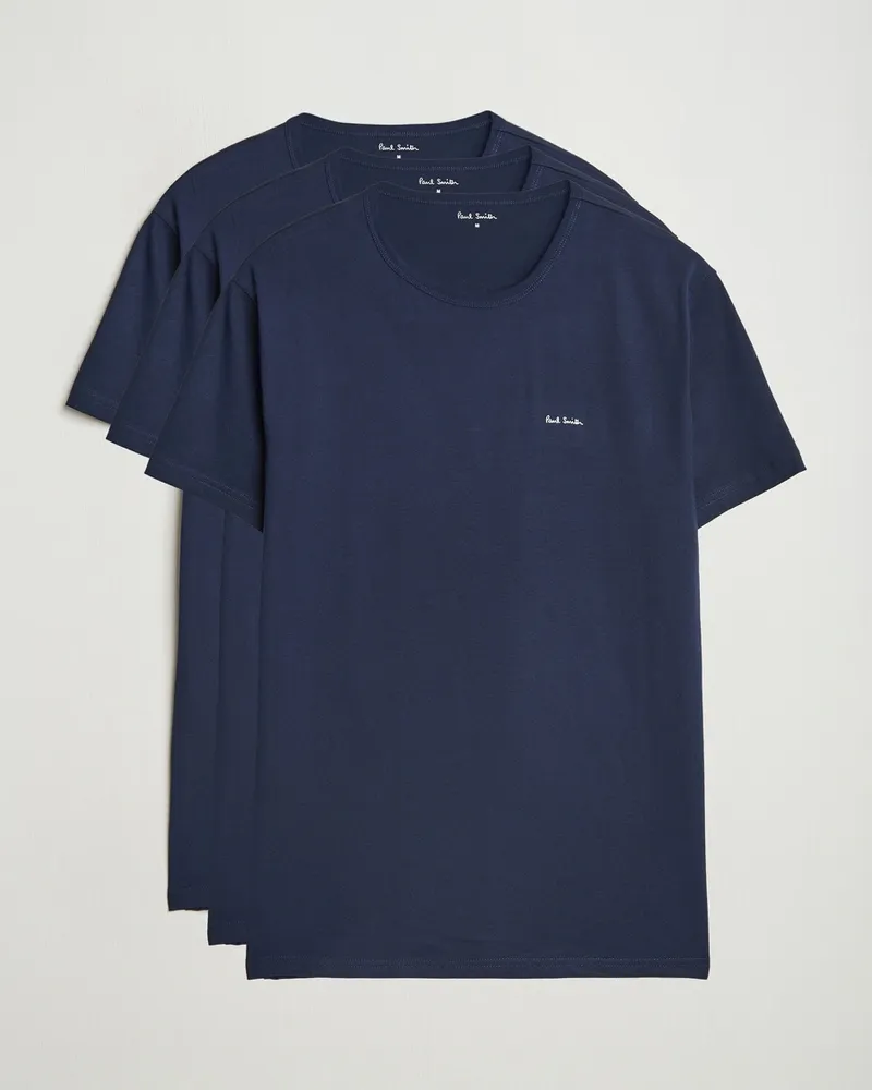 Paul Smith 3-Pack Crew Neck T-Shirt Navy Blau